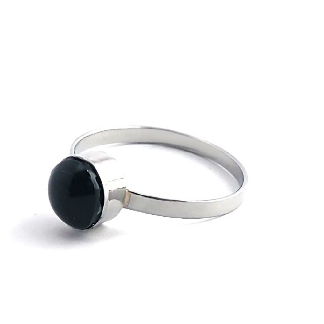 H2962【天然石】オニキス×ステンレス 指輪 29号 メンズのアクセサリー(リング(指輪))の商品写真