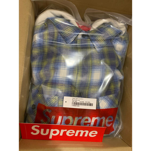 XL supreme hooded flannel zip up shirt 1