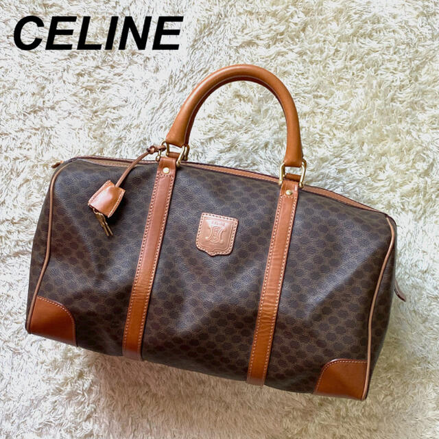 【美品】CELINE セリーヌ ボストン ハンドバッグ マカダム柄 トリオンフボストンバッグ