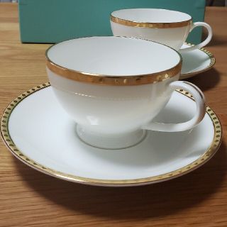 ティファニー(Tiffany & Co.)のTiffany  ティファニー ゴールドバンド　カップ＆ソーサー 2客(グラス/カップ)