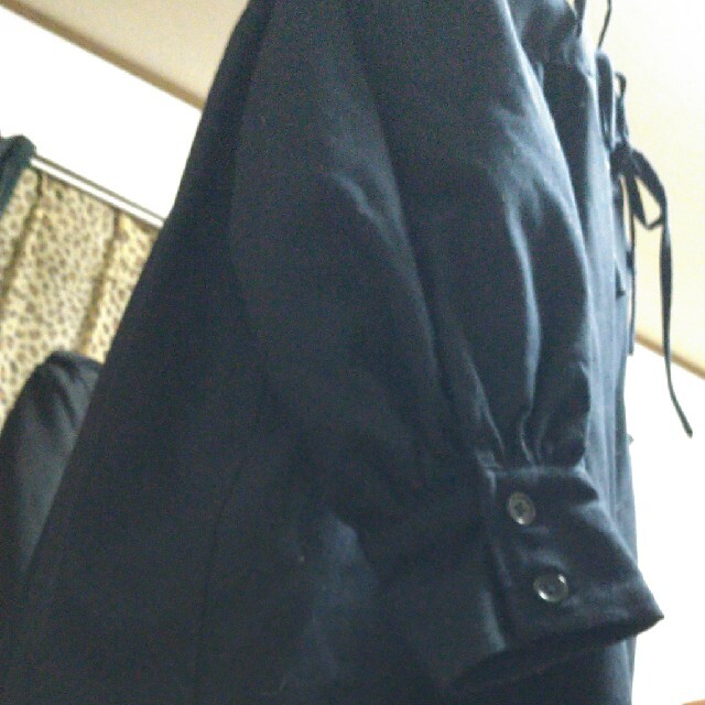SM2(サマンサモスモス)のehka sopoロングコート2回使用濃紺F レディースのジャケット/アウター(ロングコート)の商品写真