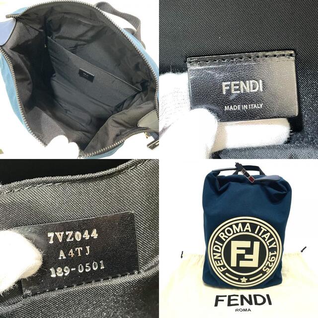 FENDI(フェンディ)のフェンディ FENDI 7VZ044 FF ロゴ バックパック リュックサック キャンバス ネイビー メンズのバッグ(バッグパック/リュック)の商品写真