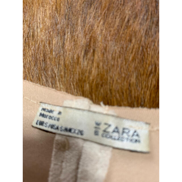 ZARA(ザラ)のZARA フェイクスエードコート  ベージュS レディースのジャケット/アウター(ノーカラージャケット)の商品写真
