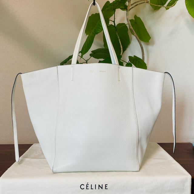 数量は多】 celine セリーヌ ファントム カバ トートバッグ 白