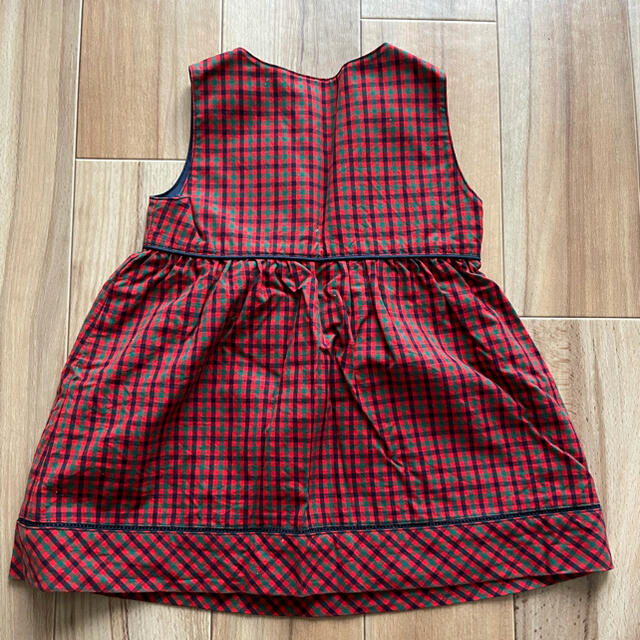 familiar(ファミリア)のファミリア　familiar チェックジャンパースカート　ワンピース　80 キッズ/ベビー/マタニティのキッズ服女の子用(90cm~)(ワンピース)の商品写真