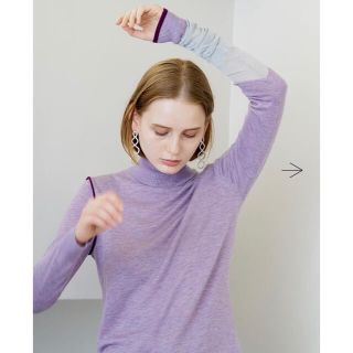 ミッドウエスト(MIDWEST)の★soduk完売one long knit top★パープル★タートルニット新品(ニット/セーター)