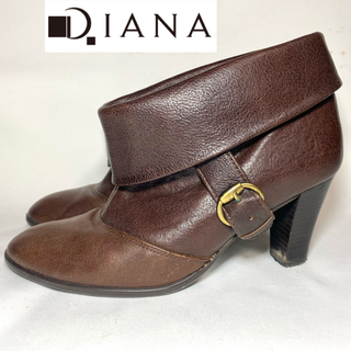 ダイアナ(DIANA)のDIANA ダイアナ　アンクルブーツ　ブラウンレザー　24cm(ブーツ)