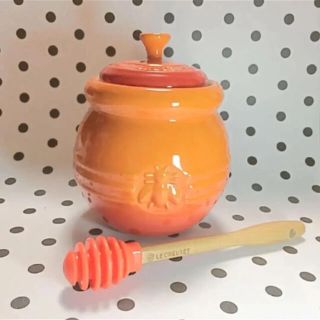 ルクルーゼ(LE CREUSET)の♡ルクルーゼ  ハニーポット  オレンジ はちみつ キャニスター 新品未使用(食器)