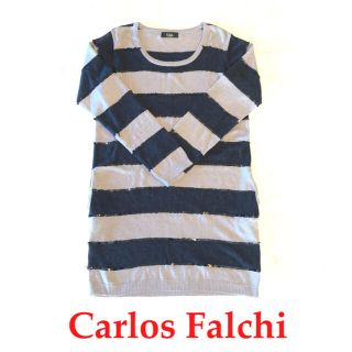 ファルチニューヨーク(falchi New York)の断捨離セール　Carlos Falchi カルロスファルチ　ニット　ワンピース(ひざ丈ワンピース)