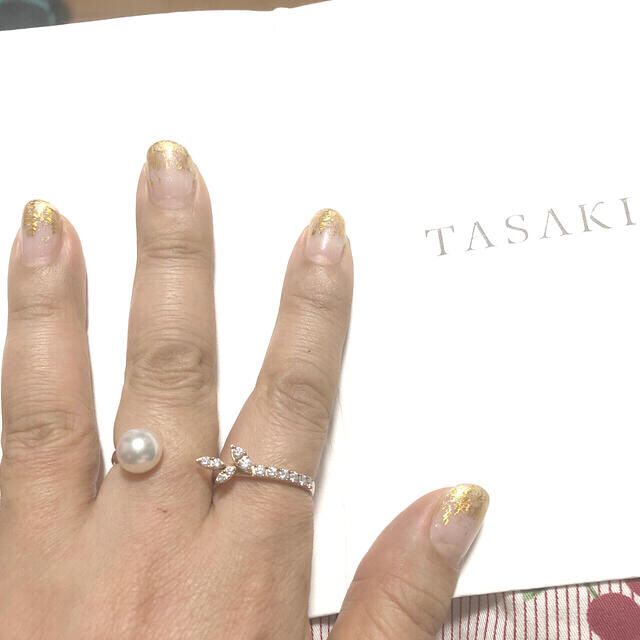 日本製安い TASAKI - タサキ　クーゲルダブルフィンガーリング　ダイヤ、あこや、サクラゴールドの通販 by ろおらの空間｜タサキならラクマ 在庫大人気