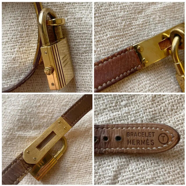 HERMESエルメスケリー腕時計キャメルブラウンゴールド鍵レザーベルト