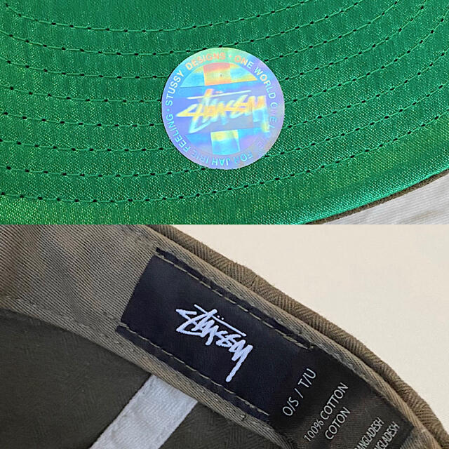 極美品 STUSSY キャップ Sロゴ スナップバック 刺繍 ビンテージ カーキ