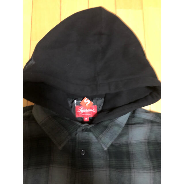 Supreme Hooded Flannel Zip Up Shirt 黒L