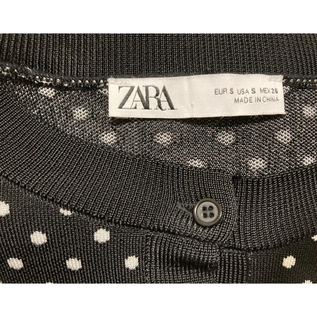 ZARA(ザラ)のzara ドットパフスリーブカーディガン レディースのトップス(カーディガン)の商品写真