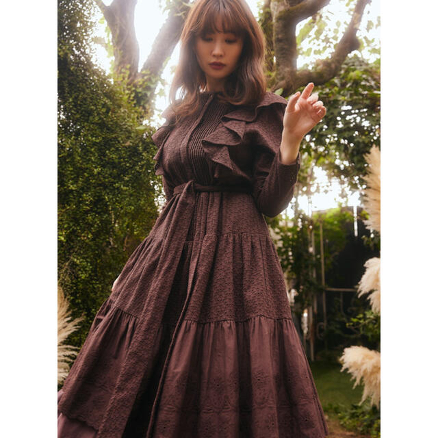 her lip to Two-Tone Ruffled Lace Dress ワンピース her lip to Two-Tone Ruffled Lace Dress ワンピース