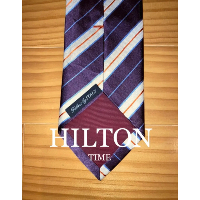 HILTON TIME(ヒルトンタイム)の値下げ　美品　ヒルトン　パープルストライプ メンズのファッション小物(ネクタイ)の商品写真