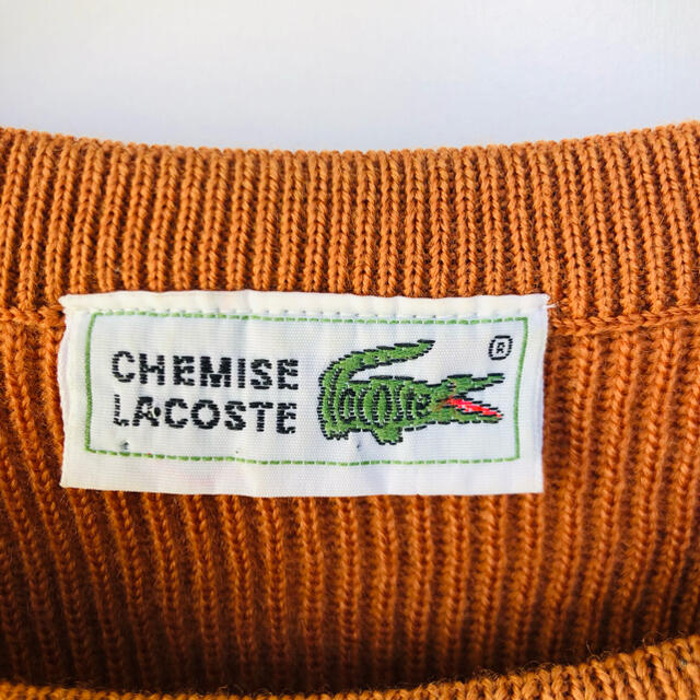 LACOSTE - 【レア】シュミーズラコステ 90s ワニ刺繍 ニット オレンジ