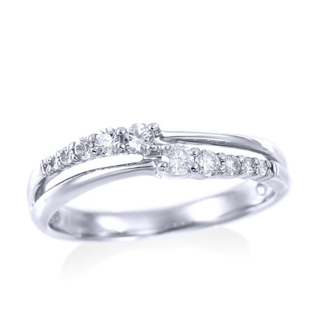 JEWELRY TSUTSUMI(ジュエリーツツミ)のジュエリーツツミ　K10ホワイトゴールドダイヤモンドリング　(ピンキーリング) レディースのアクセサリー(リング(指輪))の商品写真