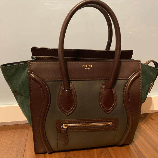 celine(セリーヌ)のセリーヌ　マイクロラゲージ　希少バイカラー　スエード素材　 レディースのバッグ(ハンドバッグ)の商品写真