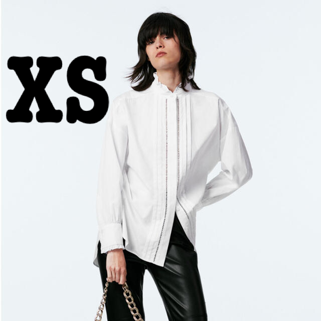 XSサイズ　レーストリムポプリンシャツ