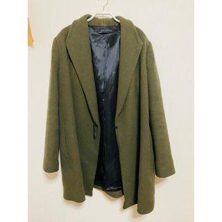 ザラ(ZARA)の【美品】ZARA チェスターコート ロングコート　カーキ　ザラ(チェスターコート)