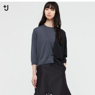 ユニクロ(UNIQLO)のUNIQLO+J シルクコットンVネックショートカーディガン(7分袖)(カーディガン)