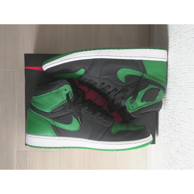 NIKE(ナイキ)の27.5 NIKE AIR JORDAN 1 BLACK/PINE GREEN メンズの靴/シューズ(スニーカー)の商品写真