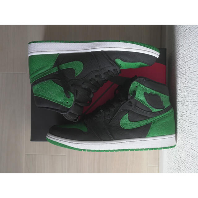 NIKE(ナイキ)の27.5 NIKE AIR JORDAN 1 BLACK/PINE GREEN メンズの靴/シューズ(スニーカー)の商品写真