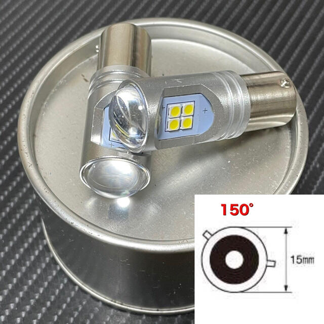 LED BAU15S 150° PY21W led 3030 12smd 改！ 自動車/バイクの自動車(汎用パーツ)の商品写真