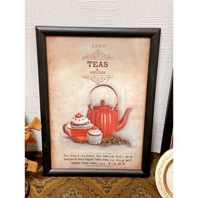 【SALE】A4 海外 カフェ アート 絵画 Tea アンティーク【送料無料】 エンタメ/ホビーの美術品/アンティーク(絵画/タペストリー)の商品写真