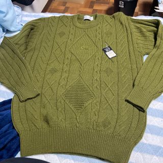 バーバリー(BURBERRY) ニット/セーター(メンズ)(グリーン・カーキ 2022年新作入荷 ヴィンテージ BURBERRY バーバリー セーター 英国製 カーキ ニット ニット/セーター