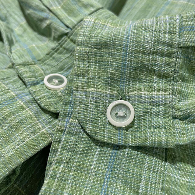 L GOTCHA ライムグリーン コットン チェック柄シャツ 長袖 古着 メンズ メンズのトップス(シャツ)の商品写真