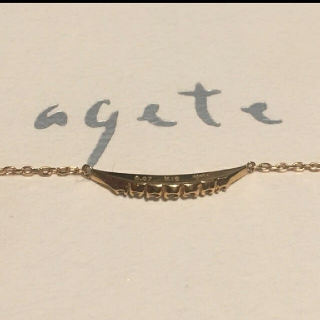 agete(アガット)のagete アガット ルナ  K18ダイヤネックレス  プレシャスライン ☽ レディースのアクセサリー(ネックレス)の商品写真