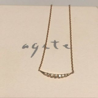 モチーフの】 agete - agete アガット ルナ K18ダイヤネックレス