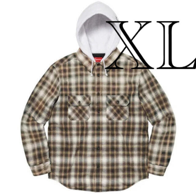 supreme Hooded Flannel Zip Up Shirt XL