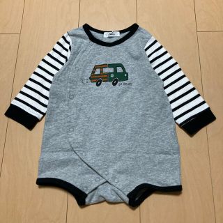 ベベ(BeBe)の【美品】e baby ボーダー長袖ロンパース　80㎝(ロンパース)