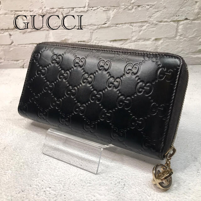 Gucci(グッチ)のGUCCI グッチ 長財布 シマ ラウンドジップ ファスナー ツートン レディースのファッション小物(財布)の商品写真