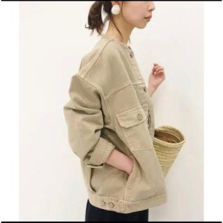 イエナ(IENA)の【出品11/5（金）迄】IENA チノリメイクルーズブルゾン ベージュ36(Gジャン/デニムジャケット)