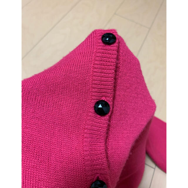 ☆ 最終値下げ　カーディガン　ニット　上着　羽織り　ビジュー　ロック　ピンク レディースのトップス(カーディガン)の商品写真