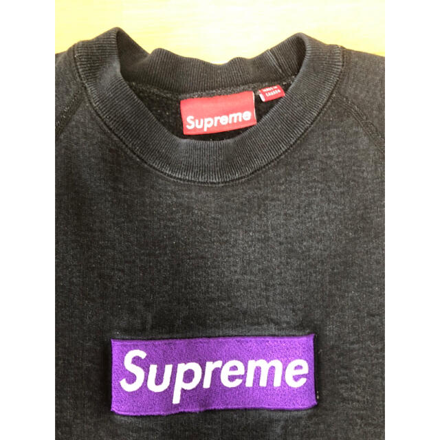 supreme2005black×purpleboxlogo crew nack