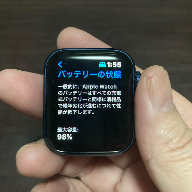 美品】Apple Watch6 ブルーアルミニウムケース40㎜ GPSモデル