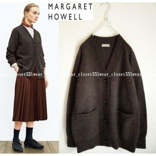 マーガレットハウエル(MARGARET HOWELL)の2019 美品マーガレットハウエル☆RIB COLLAR Vネックカーディガン2(カーディガン)