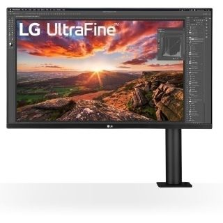 エルジーエレクトロニクス(LG Electronics)の【美品】アームスタンド付き【31.5インチ4Kモニター】LG 32UN880-B(ディスプレイ)