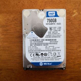 ③使用浅！  WD SATA 2.5インチ  HDD  750GB 113時間(PCパーツ)