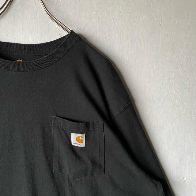 carhartt(カーハート)のCARHARTT ポケット ロンT 超ビッグサイズ 2XL〜 黒 ブラック メンズのトップス(Tシャツ/カットソー(七分/長袖))の商品写真