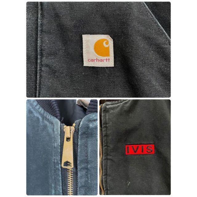 carhartt(カーハート)のカーハート　ダックベスト　USA製　黒　企業モノ　刺繍　中綿　キルティング　L メンズのトップス(ベスト)の商品写真