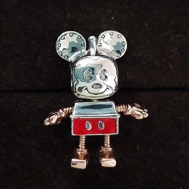 【新品】PANDORA コラボ チャーム ロボットミッキー クロス＆ポーチ付き