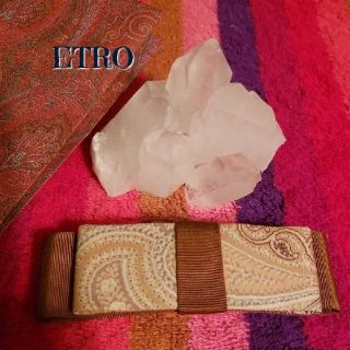 エトロ(ETRO)のETRO　エトロ　バレッタ　ヘアアクセサリー　ブラウン　ペイズリー　グログラン(バレッタ/ヘアクリップ)