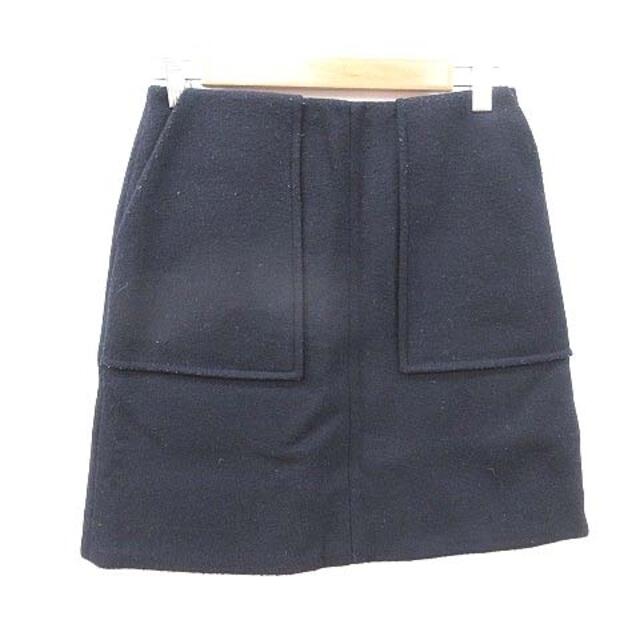 Jewel Changes(ジュエルチェンジズ)のジュエルチェンジズ アローズ 台形スカート ミニ ウール 起毛 38 紺 レディースのスカート(ミニスカート)の商品写真