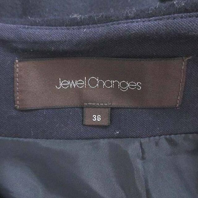 Jewel Changes(ジュエルチェンジズ)のジュエルチェンジズ アローズ 台形スカート ミニ ウール 起毛 38 紺 レディースのスカート(ミニスカート)の商品写真